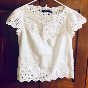NWT  Ralph Lauren white eyelet top